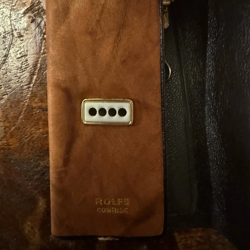 VTG Rolfs Cowhide Leather Trifold Key Case Caddy Holder Hooks